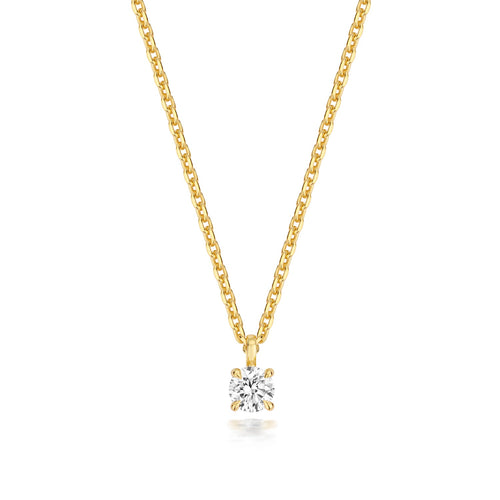 Lab Grown Round Diamond Necklet in Gold Plated Silver