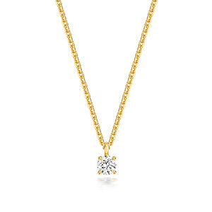 Gold Plated Silver Necklet with 0.20ct Round Diamond