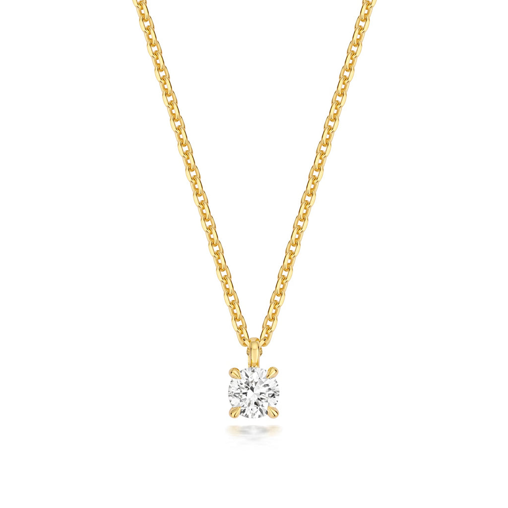 0.35ct Round Lab Diamond Solitaire Necklace in Gold-Plated Silver