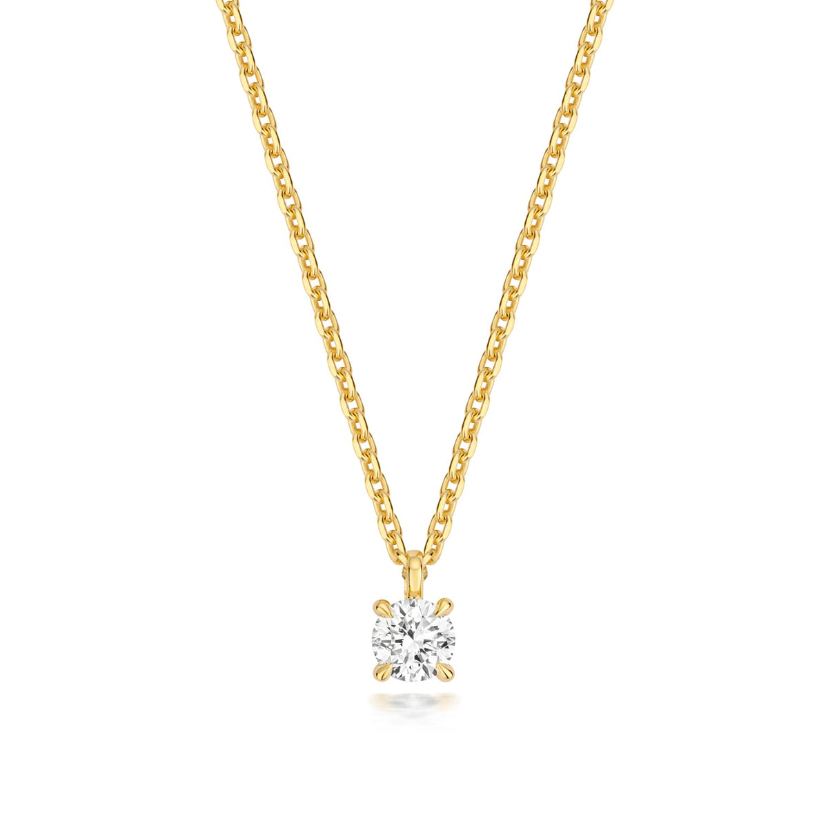 0.35ct Round Lab Diamond Solitaire Necklace in Gold-Plated Silver