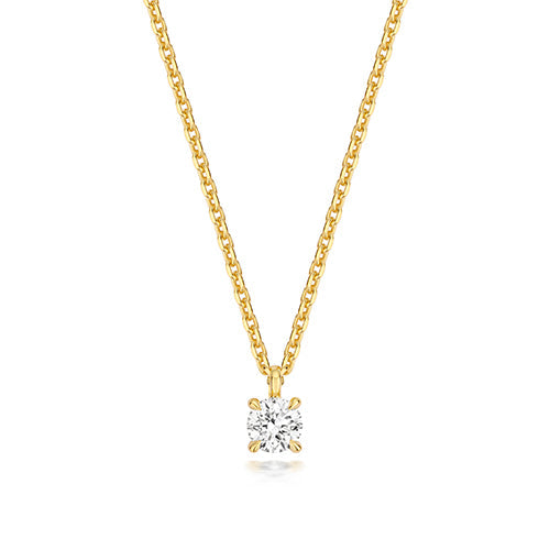0.35ct Round Lab Diamond Solitaire Necklace in Gold-Plated Silver