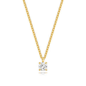 0.35ct Round Lab Diamond Solitaire Necklace in Gold-Plated Silver