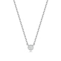Solitaire diamond necklet in silver