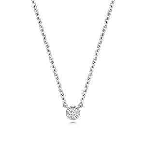 0.25ct solitaire lab diamond rubover necklet