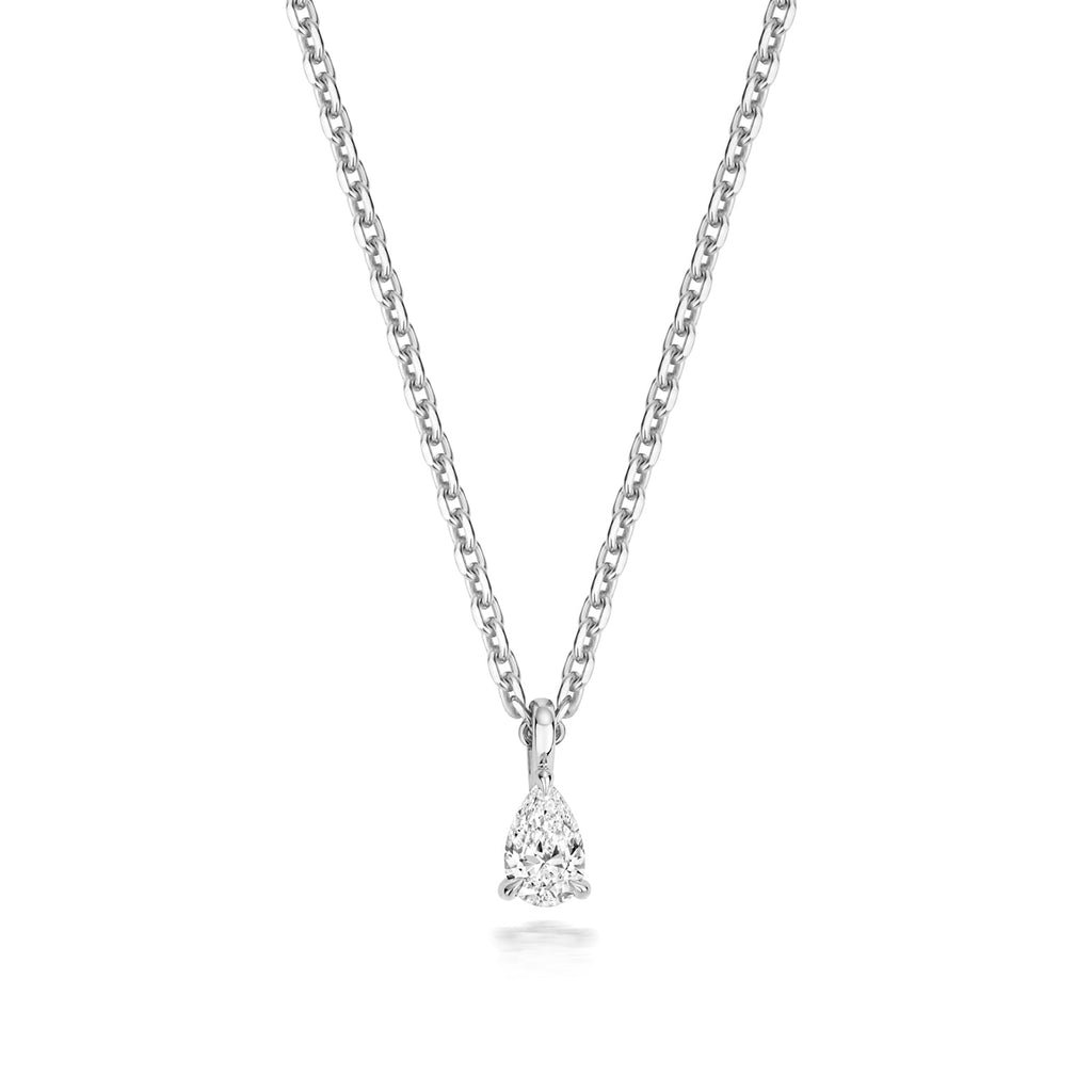 0.20ct Pear-Cut Lab Diamond Solitaire Necklace in 925 Sterling Silver