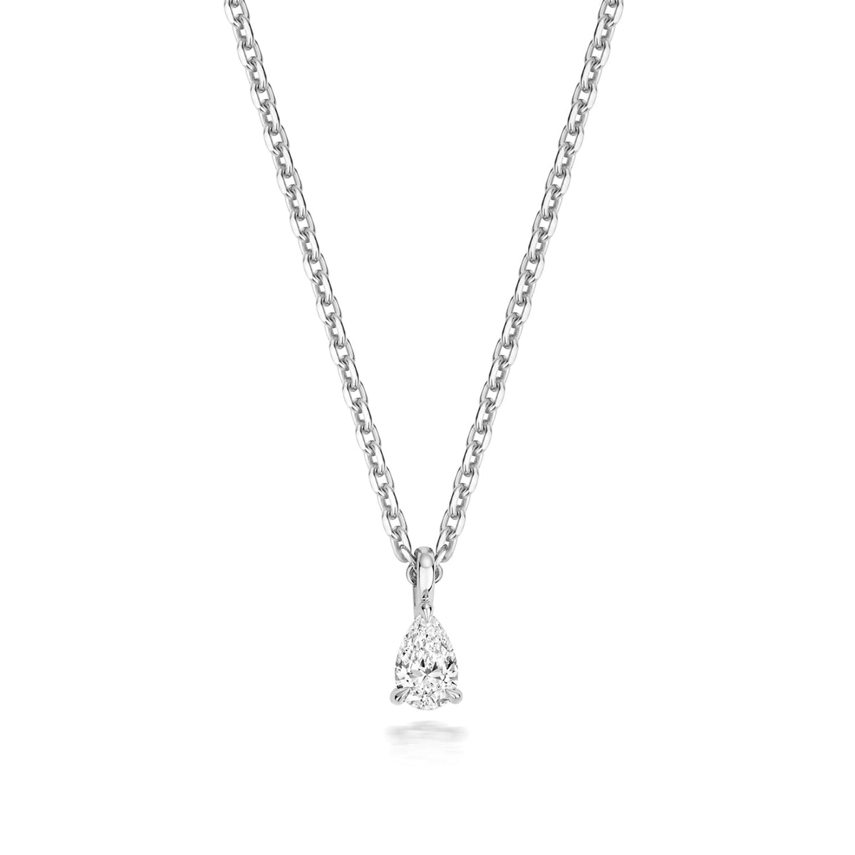 0.20ct Pear-Cut Lab Diamond Solitaire Necklace in 925 Sterling Silver