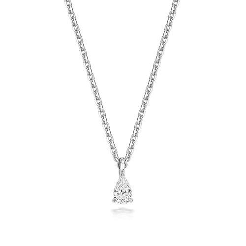 0.20ct Pear-Cut Lab Diamond Solitaire Necklace in 925 Sterling Silver