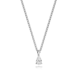 0.20ct Pear-Cut Lab Diamond Solitaire Necklace in 925 Sterling Silver