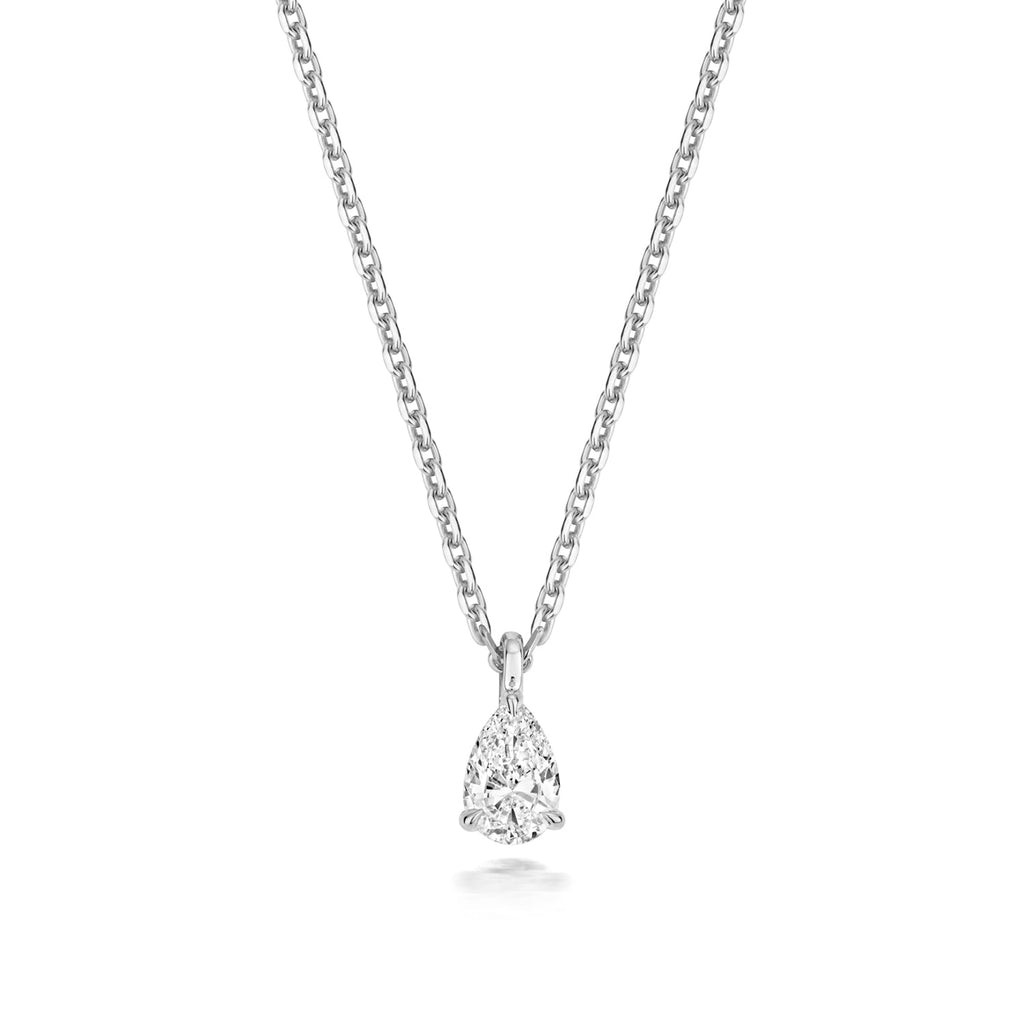 0.35ct Pear-Cut Lab Diamond Solitaire Necklace in 925 Sterling Silver