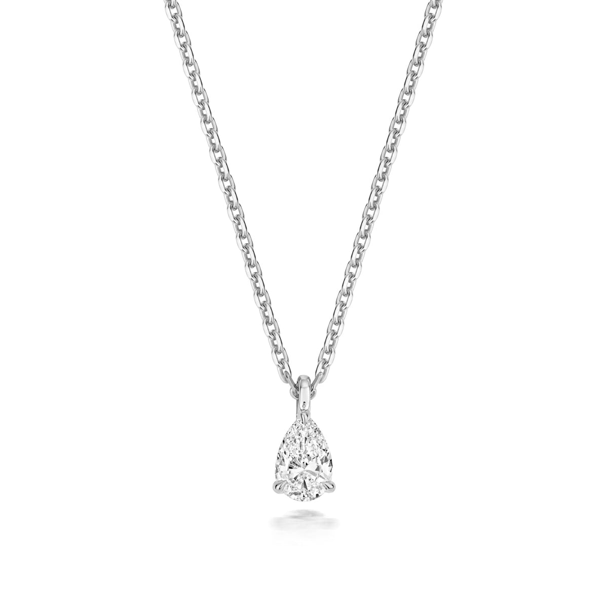0.35ct Pear-Cut Lab Diamond Solitaire Necklace in 925 Sterling Silver