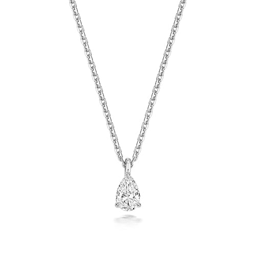 0.35ct Pear-Cut Lab Diamond Solitaire Necklace in 925 Sterling Silver