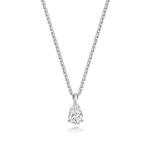 0.35ct Pear-Cut Lab Diamond Solitaire Necklace in 925 Sterling Silver
