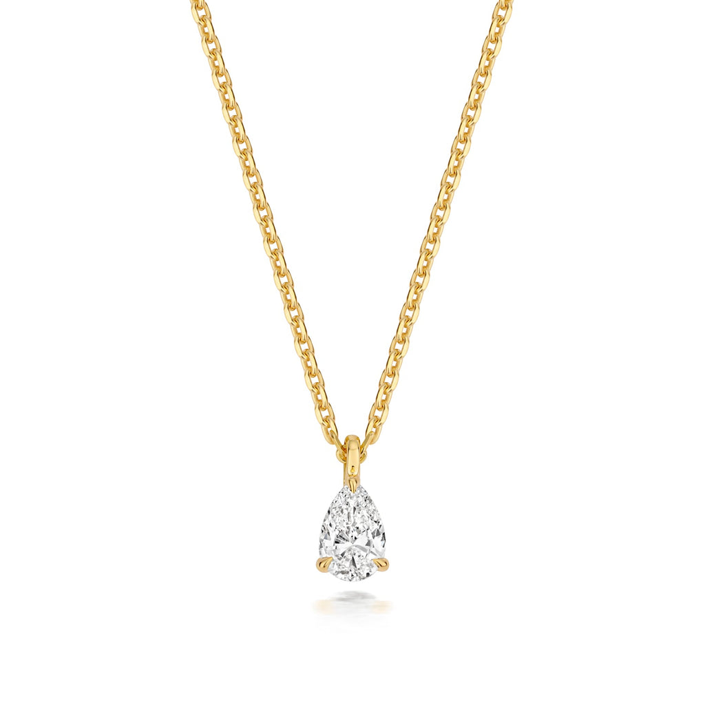 Lab diamond necklace with pear cut pendant