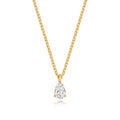 Lab diamond necklace with pear cut pendant