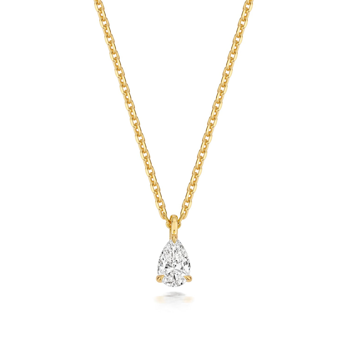 Lab diamond necklace with pear cut pendant