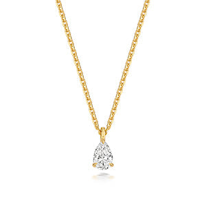 0.35ct pear cut lab diamond necklace