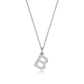(Letter B) - 0.20ct Lab Diamond Initial Pendant Necklace in Silver