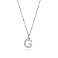 (Letter G) - 0.15ct Lab Diamond Initial Pendant Necklace in Silver