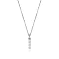 (Letter I) - 0.08ct Lab Diamond Initial Pendant Necklace in Silver
