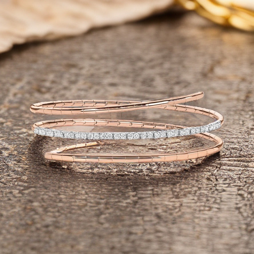  BRACCIALE CON DIAMANTI IN ORO ROSA 18KT