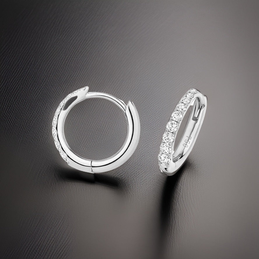 8mm diamond hoop earrings shine
