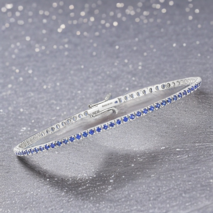 Premium 18ct gold sapphire tennis bracelet
