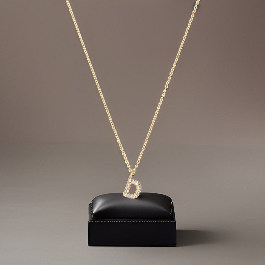 Cervin Blanc DIAMOND INITIAL D NECKLACE IN 18CT GOLD