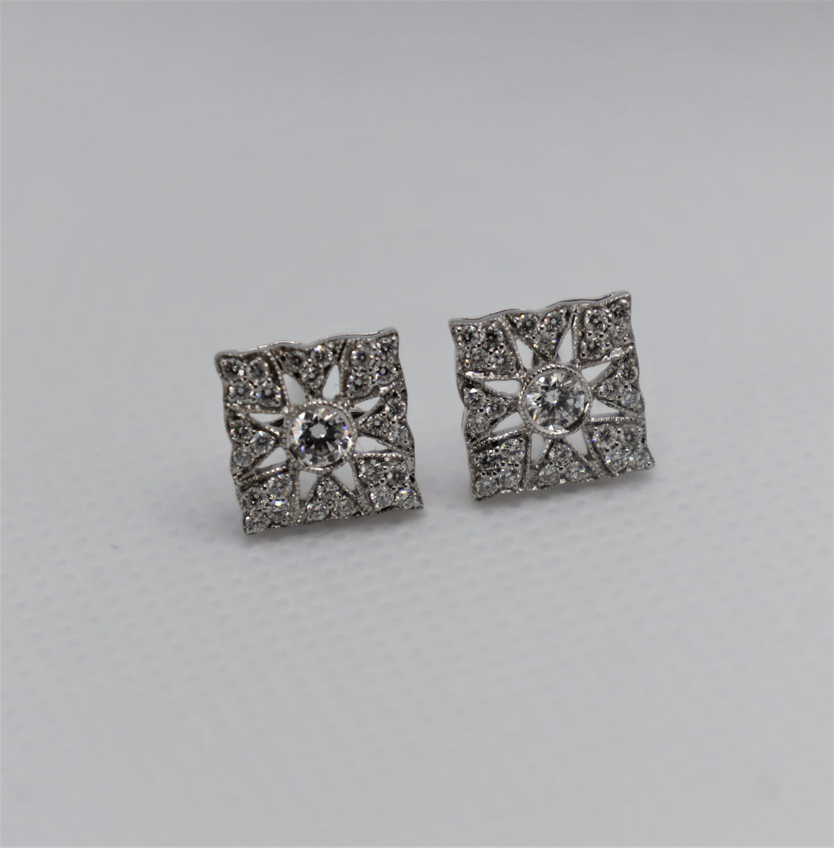 Premium white gold diamond earrings with brilliant sparkle