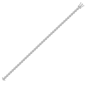 18ct White Gold 1ct Rub-over Diamond Line Bracelet