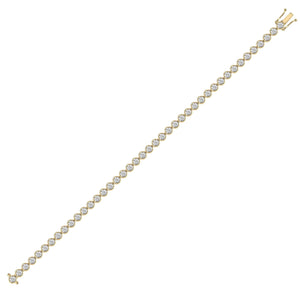 18ct Yellow Gold 1.00ct Rub-over Dia Line Bracelet