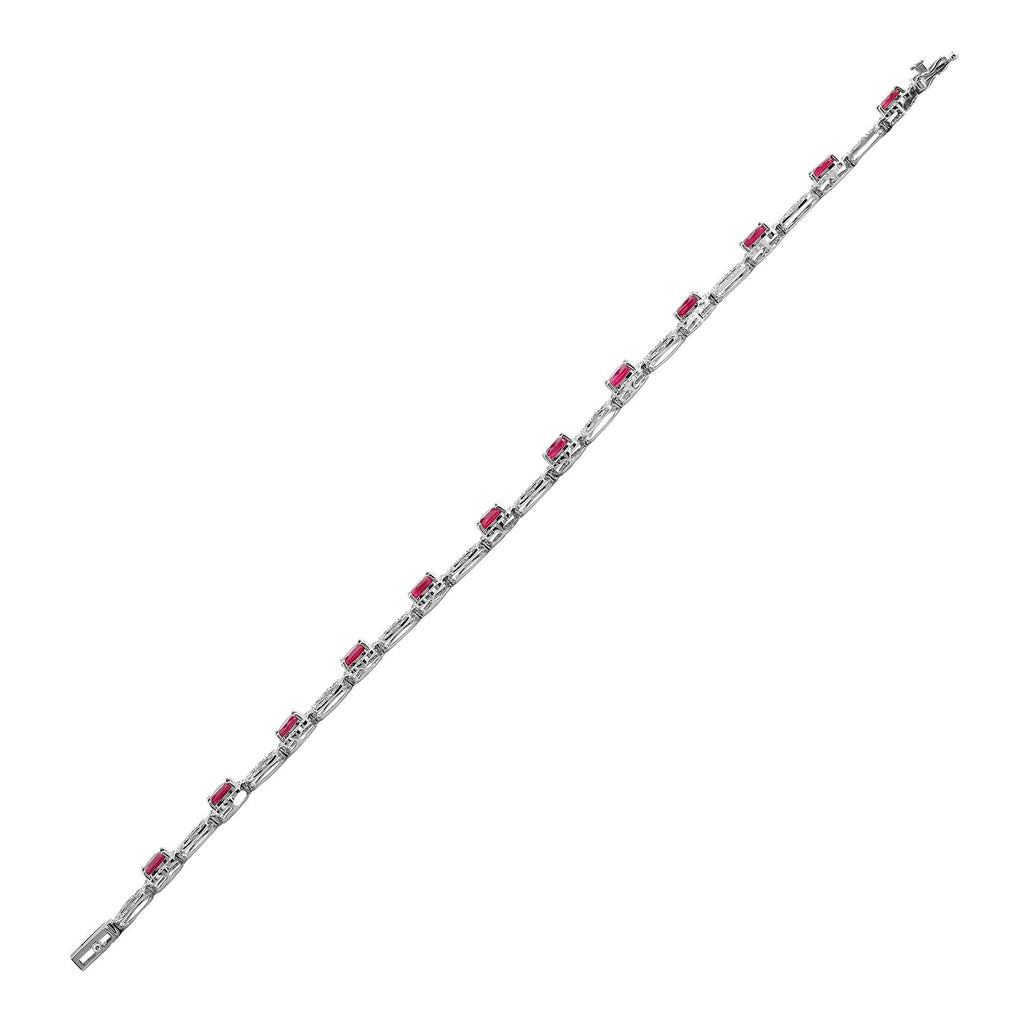 White Gold Diamond and Ruby Bracelet Luxury