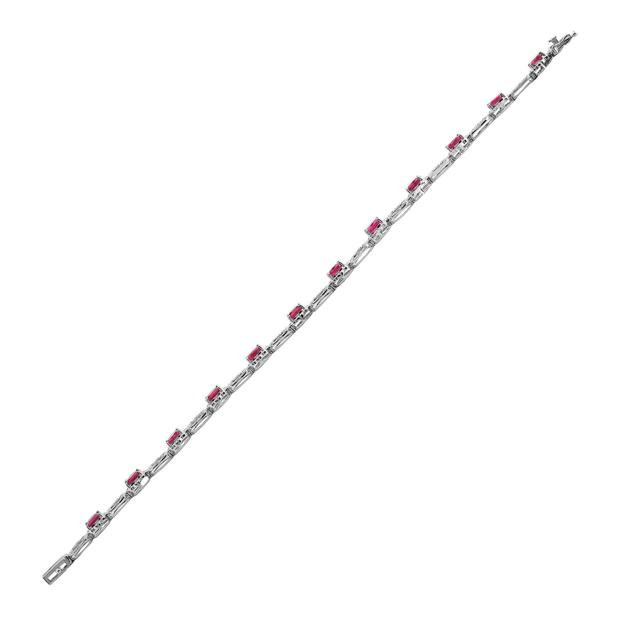 White Gold Diamond and Ruby Bracelet Luxury