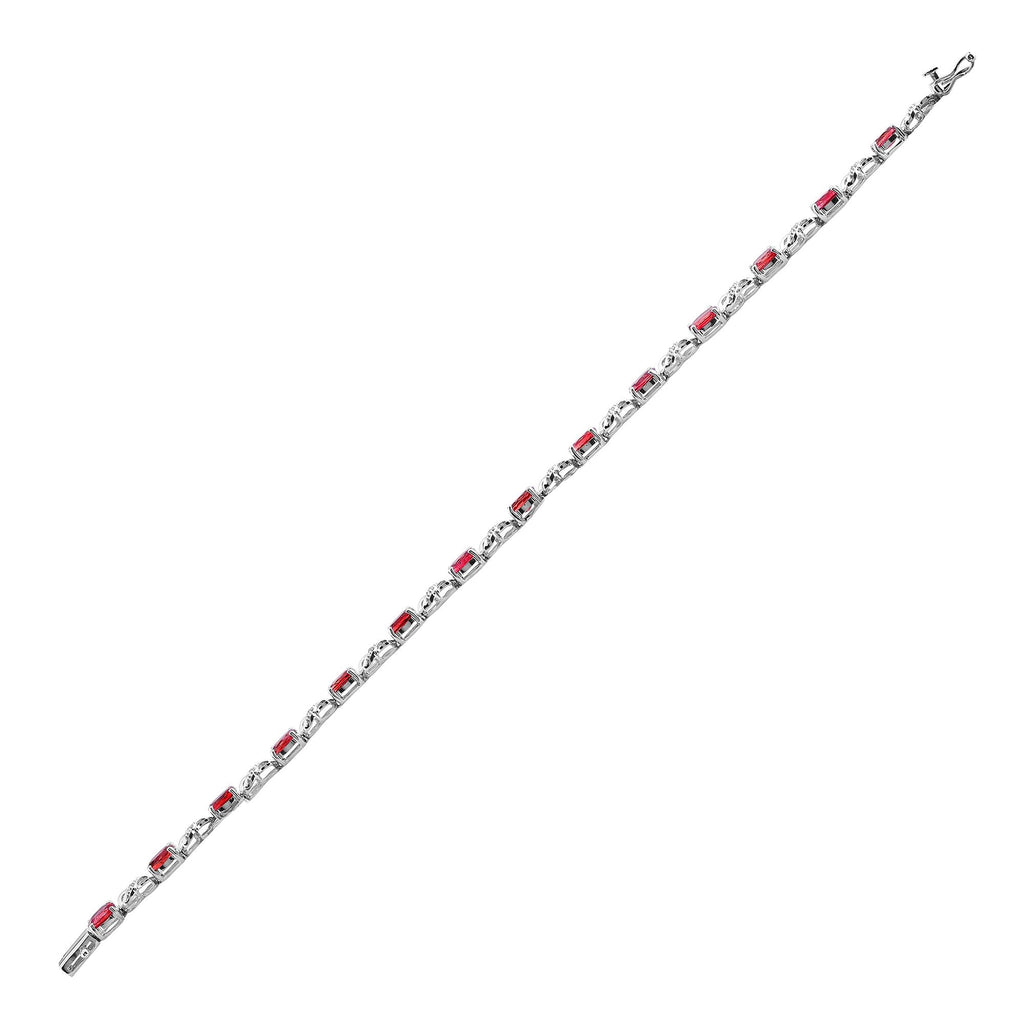 Ruby and Diamond Bracelet in 18ct White Gold
