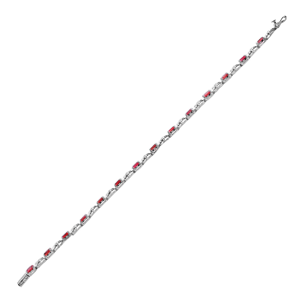 Ruby and Diamond Bracelet in 18ct White Gold
