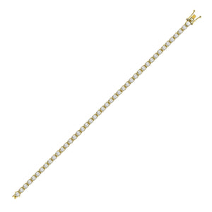 18ct Yellow Gold 3.00ct Claw Set Dia Line Bracelet