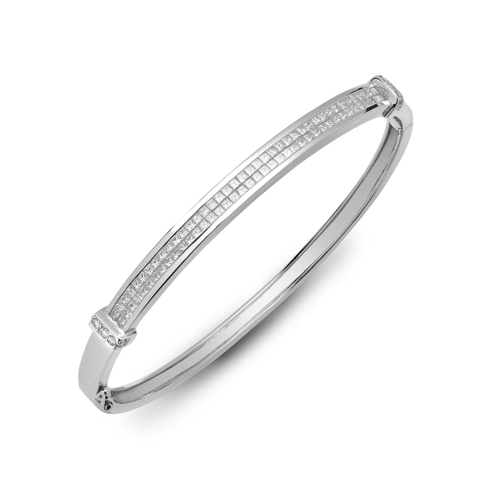 18ct White Gold Diamond Bangle