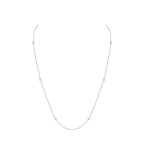 Chaîne en or 18 carats avec diamants blancs de 0,40 carat (taille au pouce) - 50,8 cm + rallonge de 2,5 cm