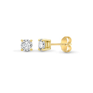 Solitaire Diamond Studs 0.20ct 18ct Yellow Gold Claw Set