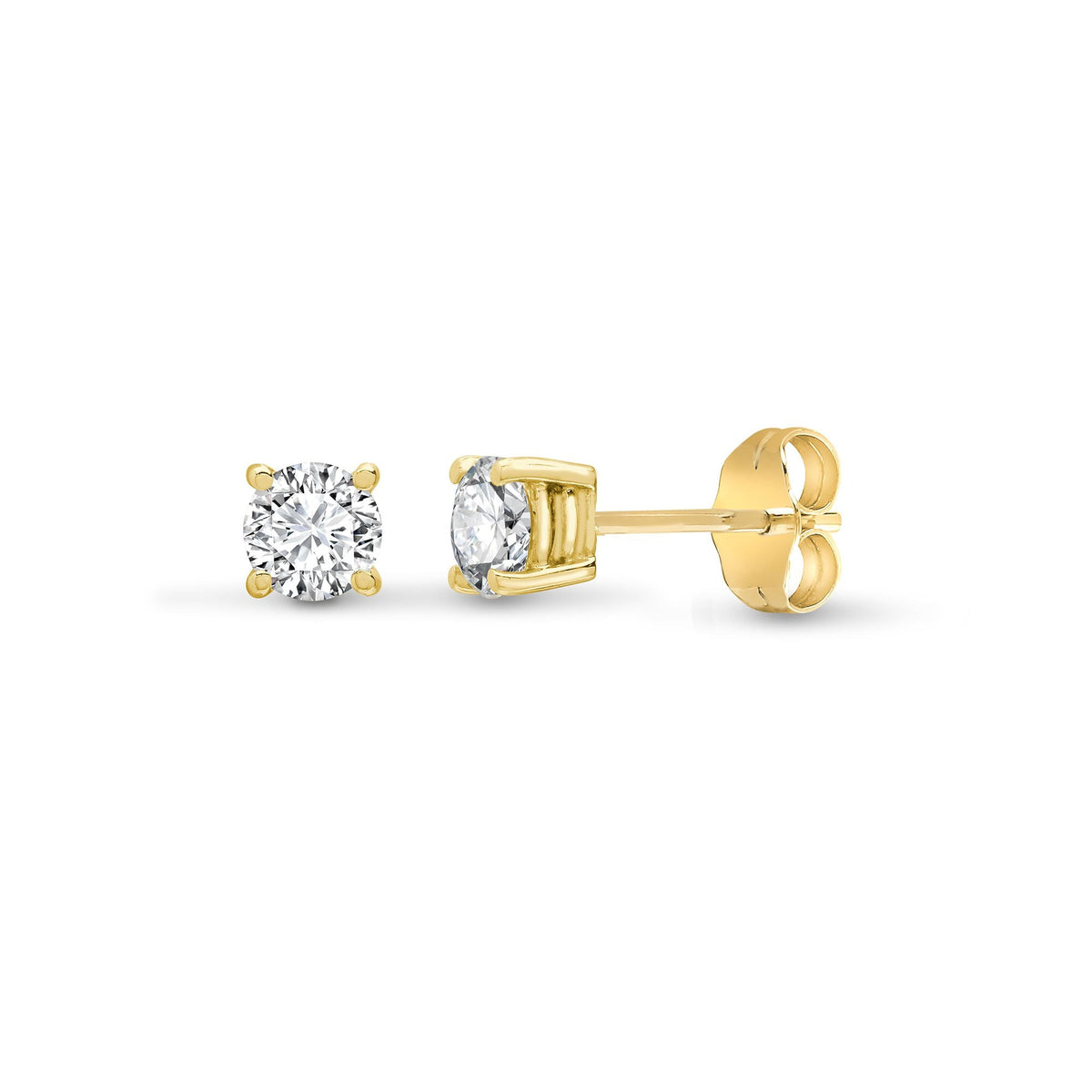 18ct Yellow Gold 1ct Claw set Earrings