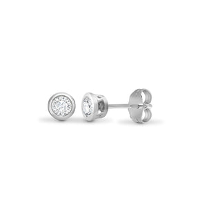 18ct White Gold 0.10ct Rub over Earrings