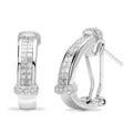 Princess Cut Leverback Diamond Earrings White Gold