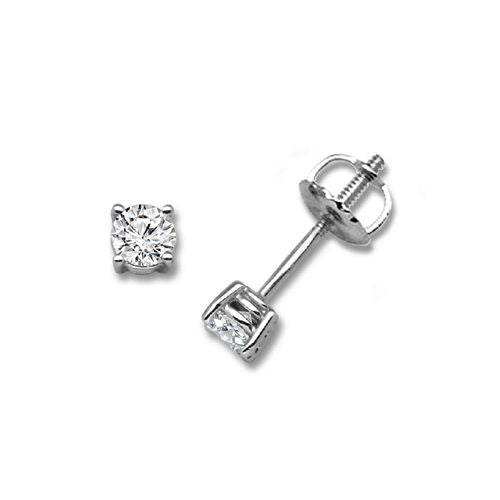 Boucles d'oreilles en or blanc 18 carats serties de diamants de 0,20 carat