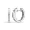 18ct White 0.65ct Baguette Diamond Hoop Earring