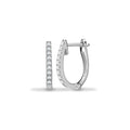 Ohrring aus 18-karätigem Weiß mit ovalem Diamanten (0,22 ct).