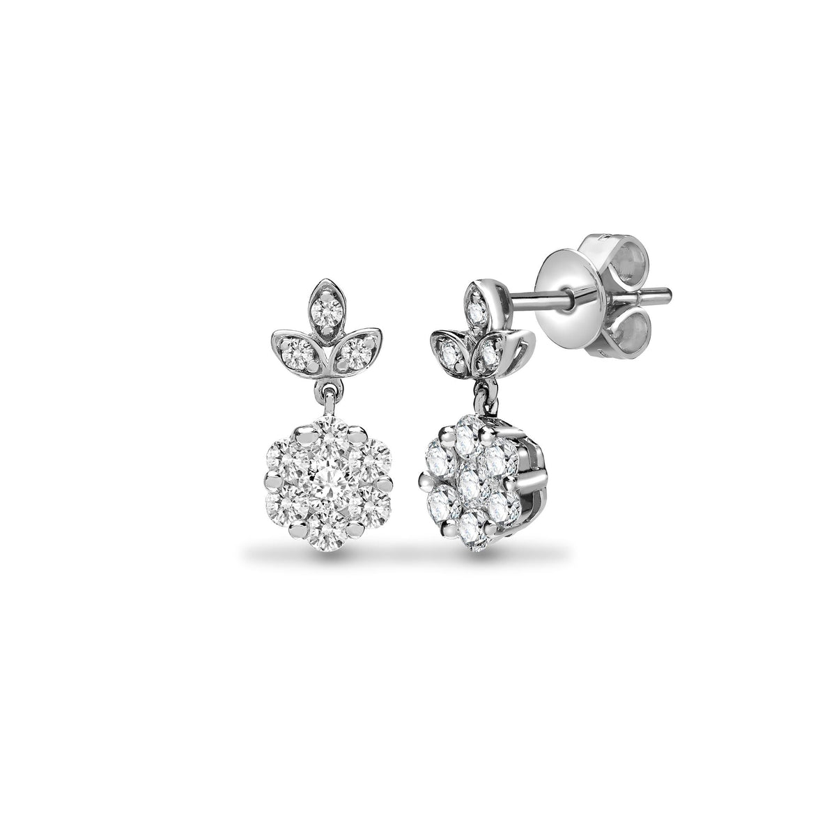 0.65ct Daisy Diamond Drop Earrings