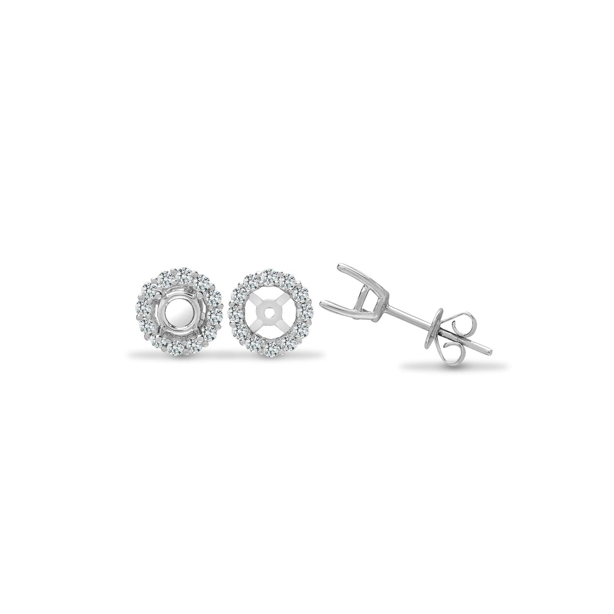 Diamond Earrings Jacket Cuff 0.32ct 18ct White Gold