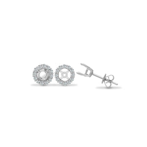 Diamond Earrings Jackets 0.57ct Halo Cluster Cuffs 18ct White Gold
