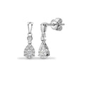 18ct White 0.38ct Diamond Pear Shape Drop Earring
