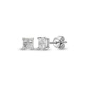 18ct White 1ct Diamond 4 x Princess Cut Stud Earring