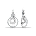 18ct White Gold 0.62ct Round & Baguette Diamond Drop Earring